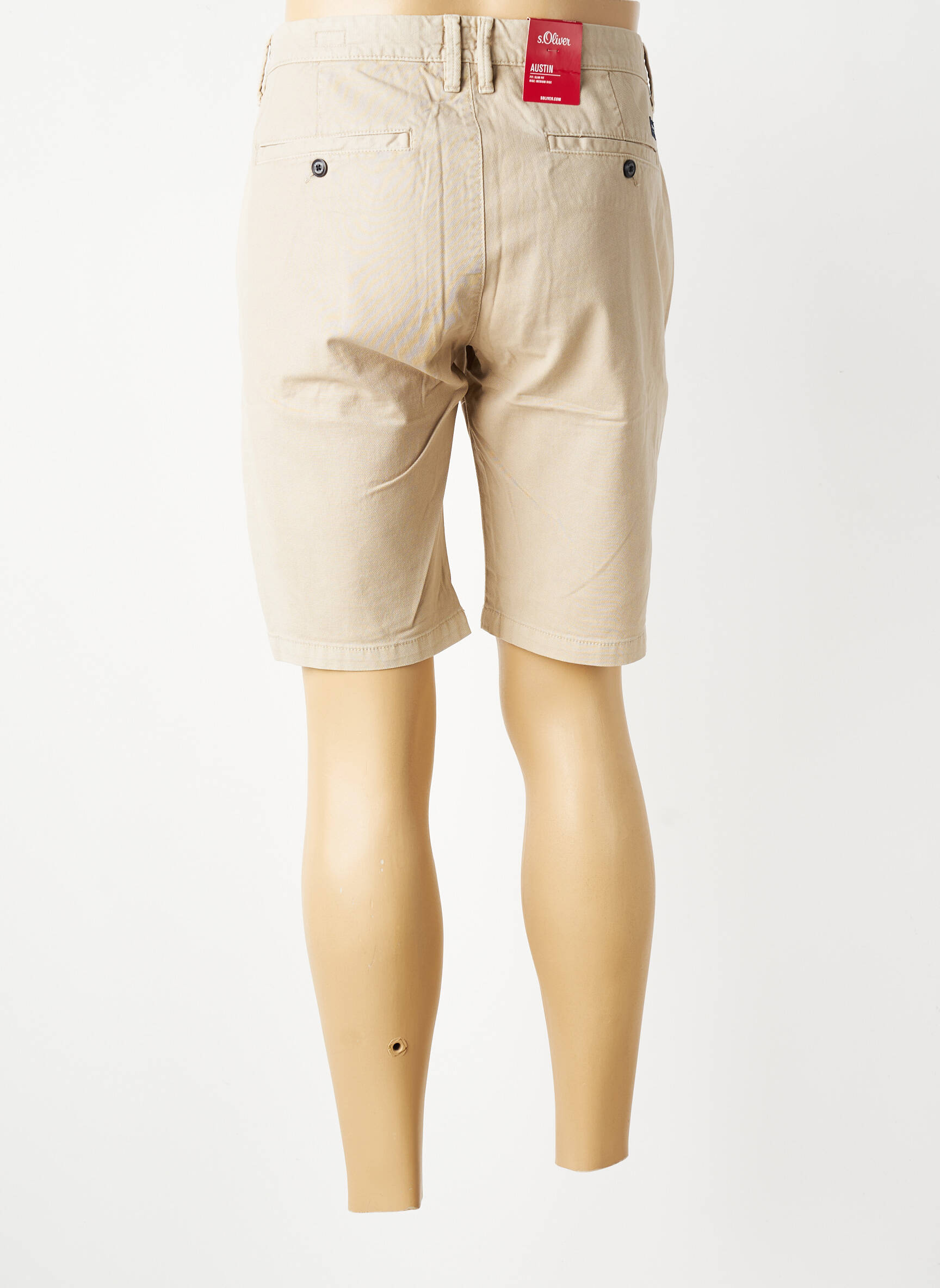 Bermuda taille à pinces taille normale beige S.OLIVER homme