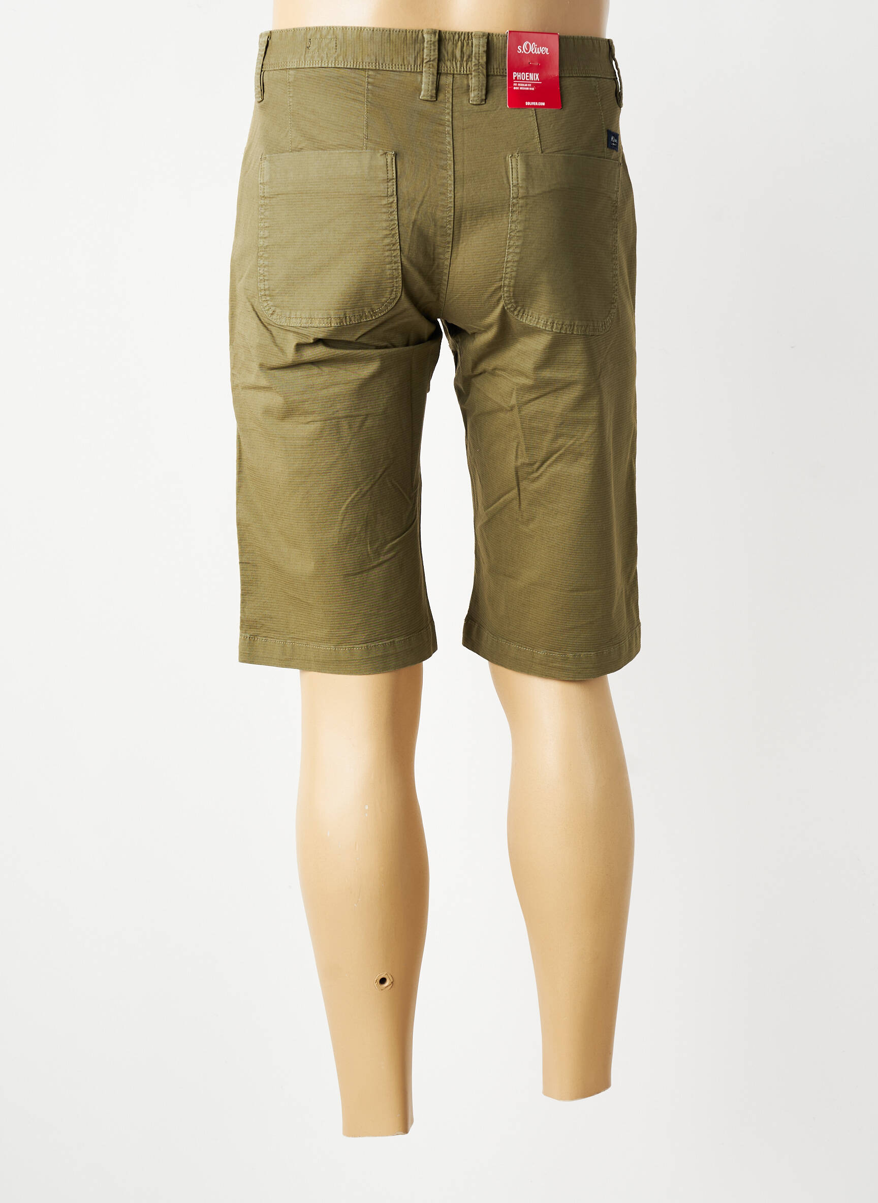 Bermuda tissage popeline taille normale vert S.OLIVER homme