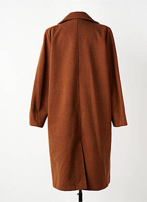 Manteau long coupe droite sans capuche marron GEVANA femme