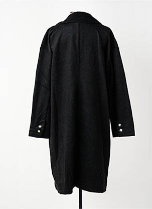 Manteau long coupe droite sans capuche noir GEVANA femme