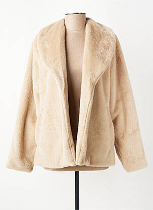 Manteau court coupe droite sans capuche beige GEVANA femme