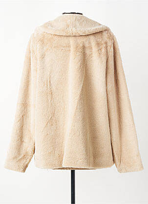 Manteau court coupe droite sans capuche beige GEVANA femme