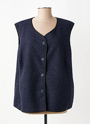 Gilet sans manche coupe droite bleu GEVANA femme