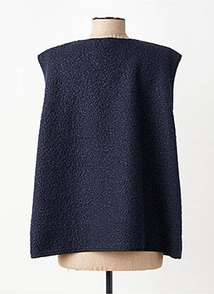 Gilet sans manche coupe droite bleu GEVANA femme
