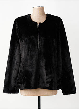 Manteau court coupe droite sans capuche noir GEVANA femme