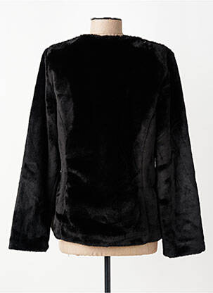 Manteau court coupe droite sans capuche noir GEVANA femme