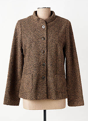 Veste casual col rond marron GEVANA femme
