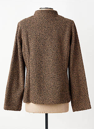 Veste casual col rond marron GEVANA femme