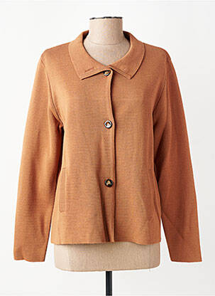 Gilet manches longues fermeture boutonnée sur le devant marron GEVANA femme