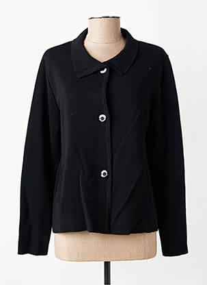 Gilet manches longues fermeture boutonnée sur le devant noir GEVANA femme