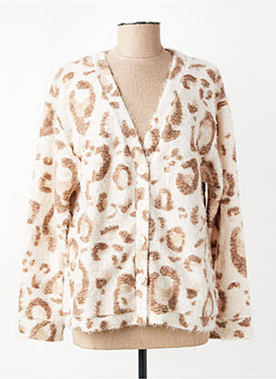 Gilet manches longues fermeture boutonnée sur le devant beige GEVANA femme