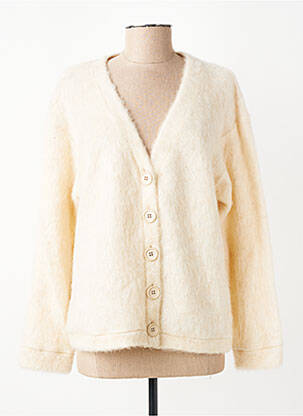 Gilet manches longues fermeture boutonnée sur le devant beige GEVANA femme