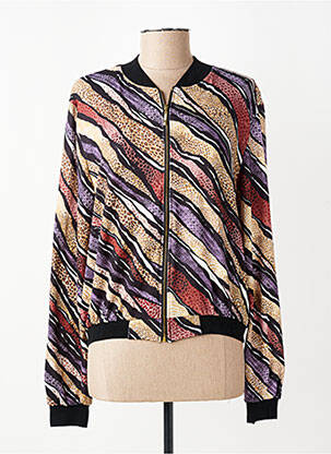 Veste casual col rond noir GEVANA femme