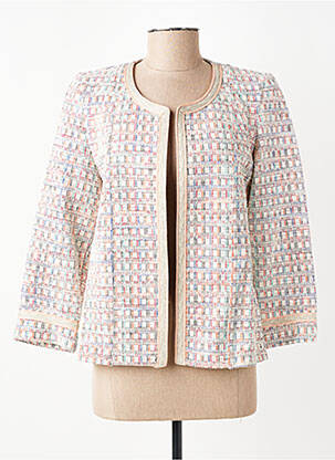 Veste casual col rond blanc GEVANA femme
