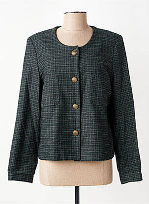 Veste casual col rond vert GEVANA femme