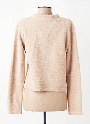 Gilet manches longues col rond beige GEVANA femme