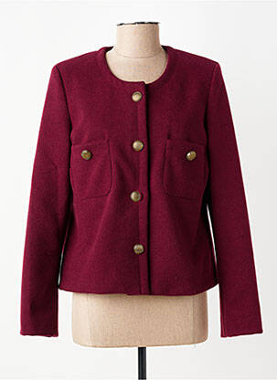 Veste casual col rond rouge GEVANA femme