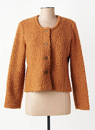 Veste casual col rond marron GEVANA femme