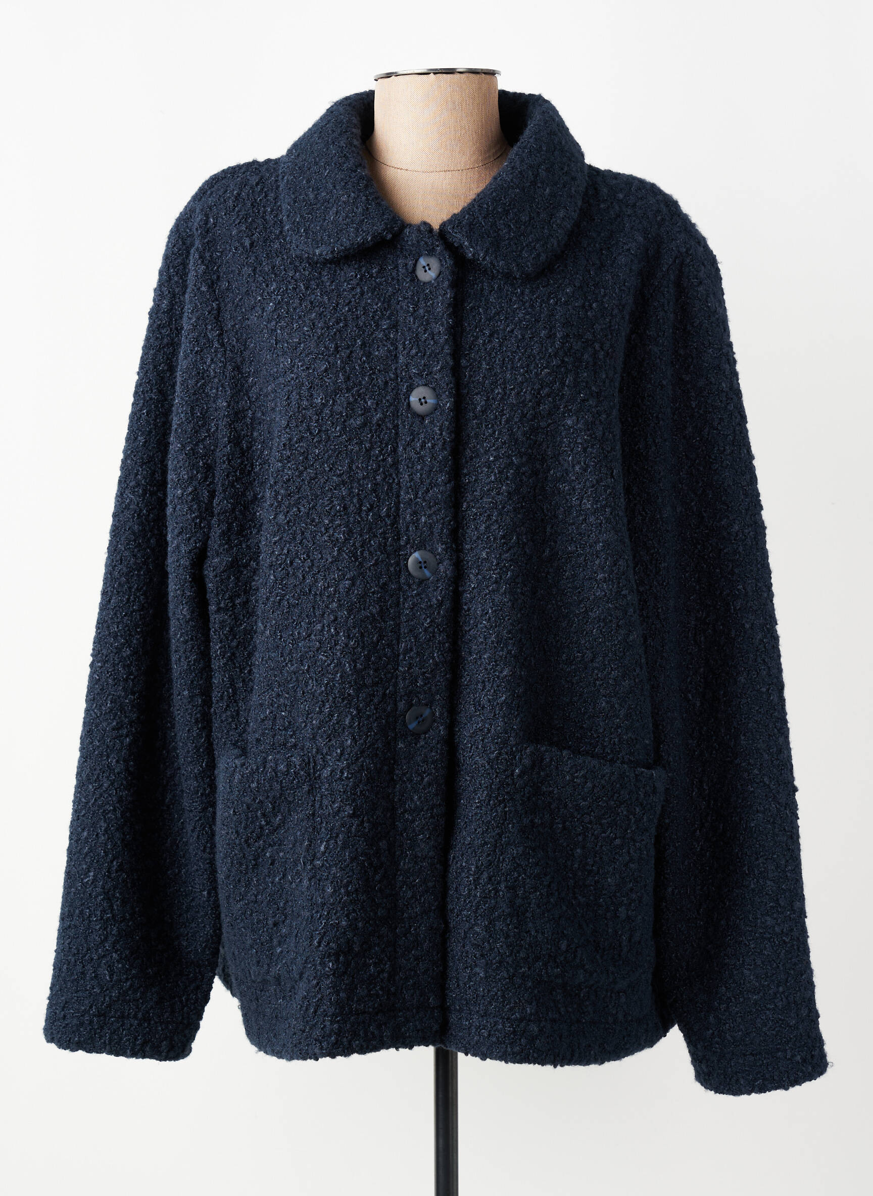 Veste casual coupe droite bleu GEVANA femme