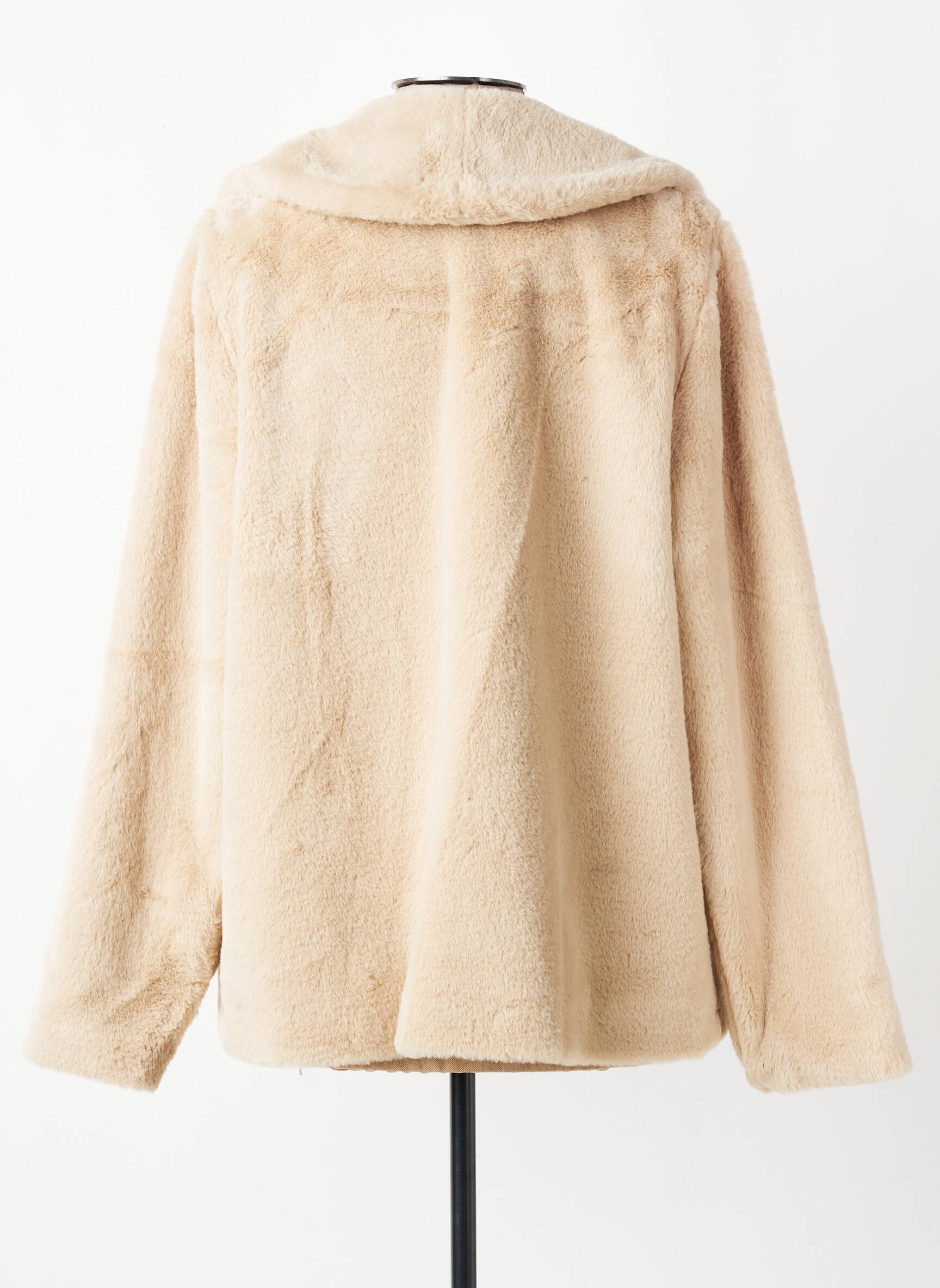 Manteau court coupe droite sans capuche beige GEVANA femme