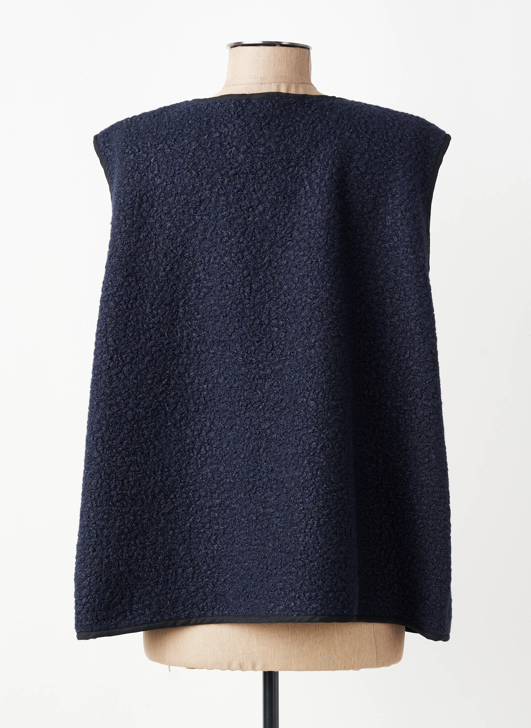 Gilet sans manche coupe droite bleu GEVANA femme