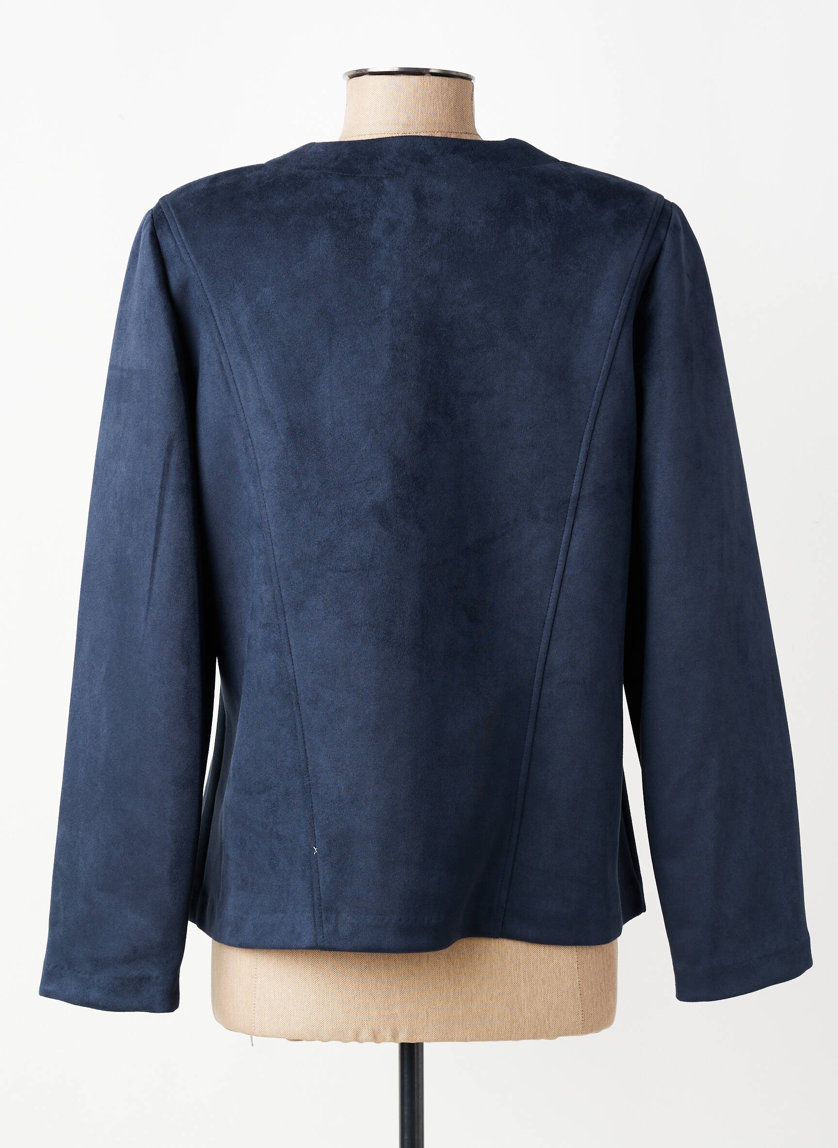 Veste casual tissage suedine bleu GEVANA femme