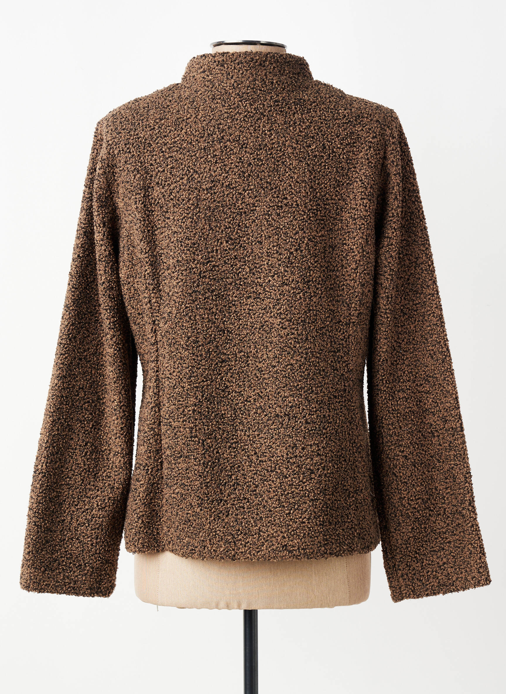 Veste casual col rond marron GEVANA femme