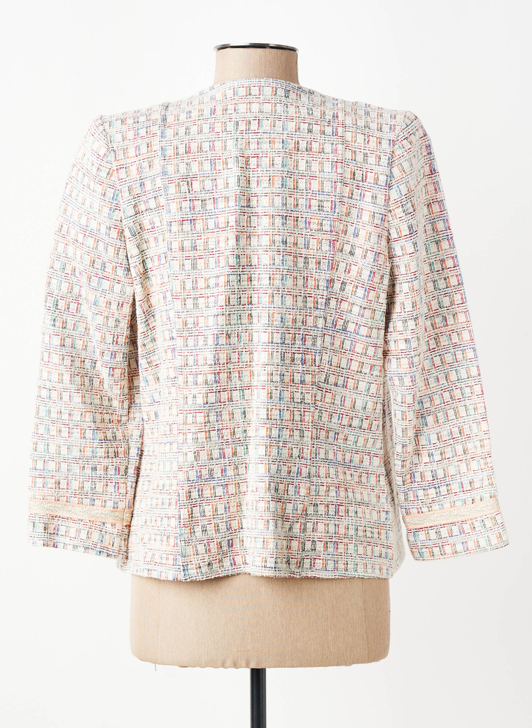Veste casual col rond blanc GEVANA femme
