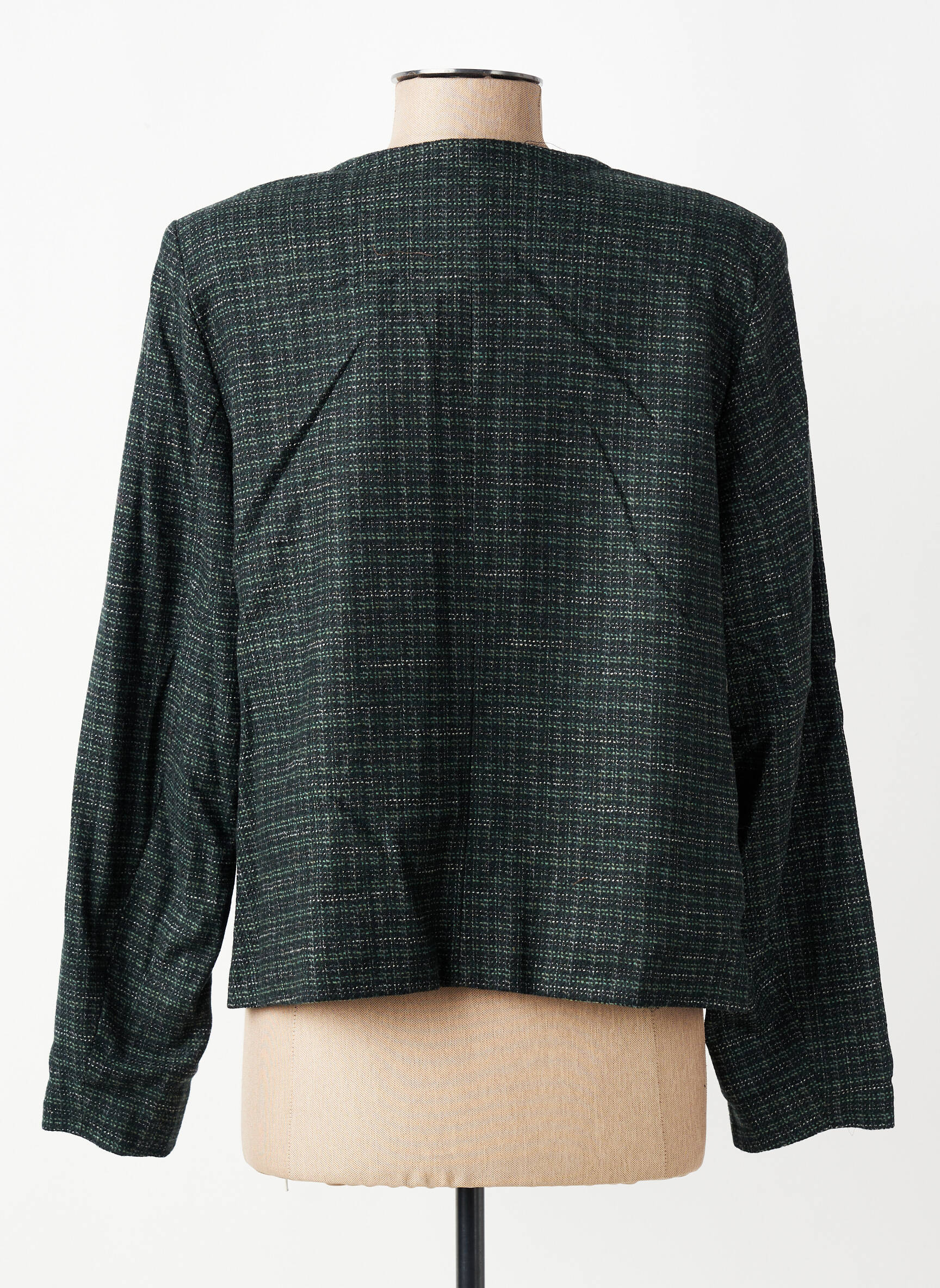 Veste casual col rond vert GEVANA femme