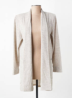 Gilet manches longues col châle gris GEVANA femme
