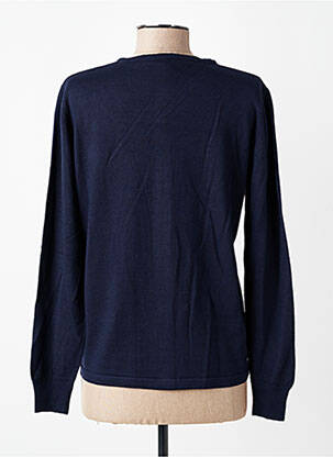 Gilet manches longues col rond bleu GEVANA femme