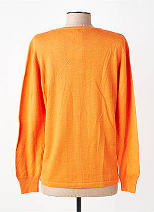 Gilet manches longues col rond orange GEVANA femme