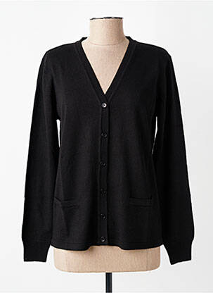 Gilet manches longues resserrée sur le bas noir GEVANA femme