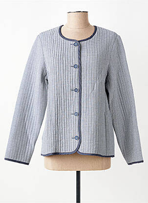 Veste casual col rond bleu GEVANA femme