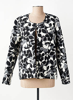 Veste casual col rond noir GEVANA femme