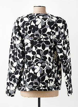 Veste casual col rond noir GEVANA femme