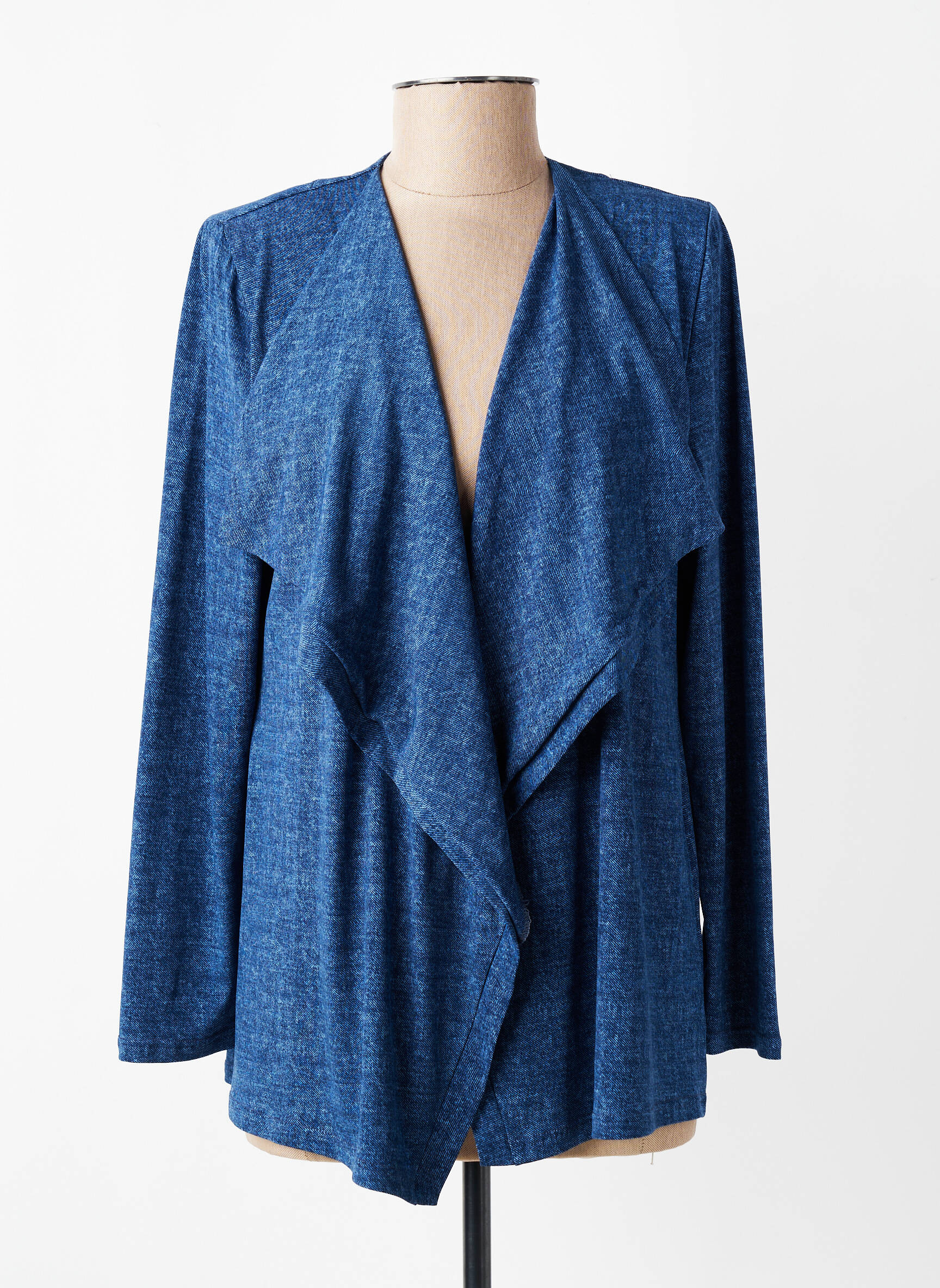 Gilet manches longues stretch bleu GEVANA femme