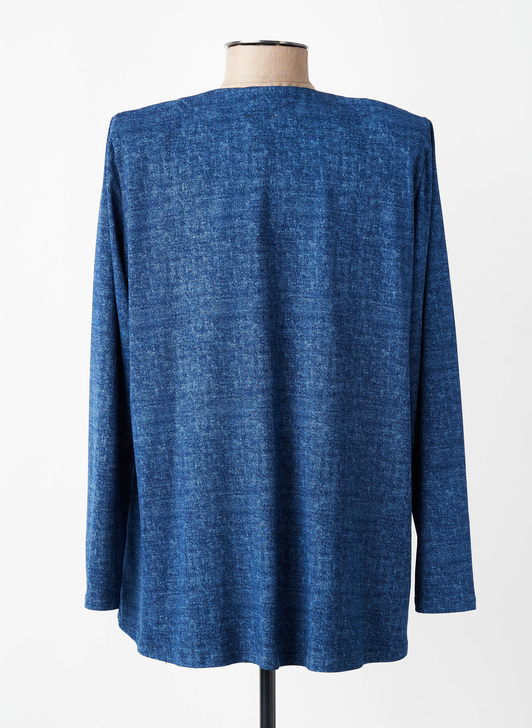 Gilet manches longues stretch bleu GEVANA femme