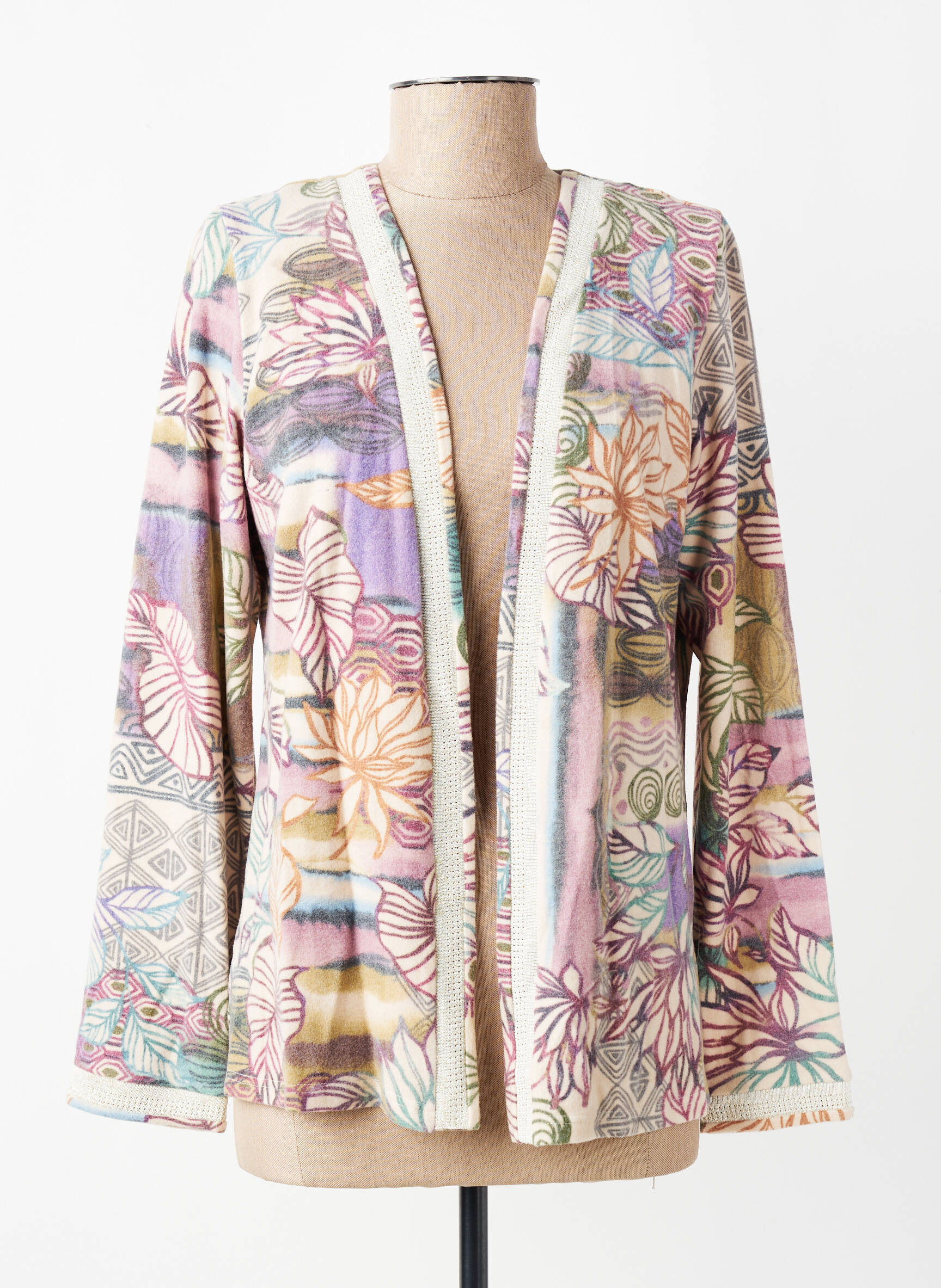Gilet manches longues stretch beige GEVANA femme