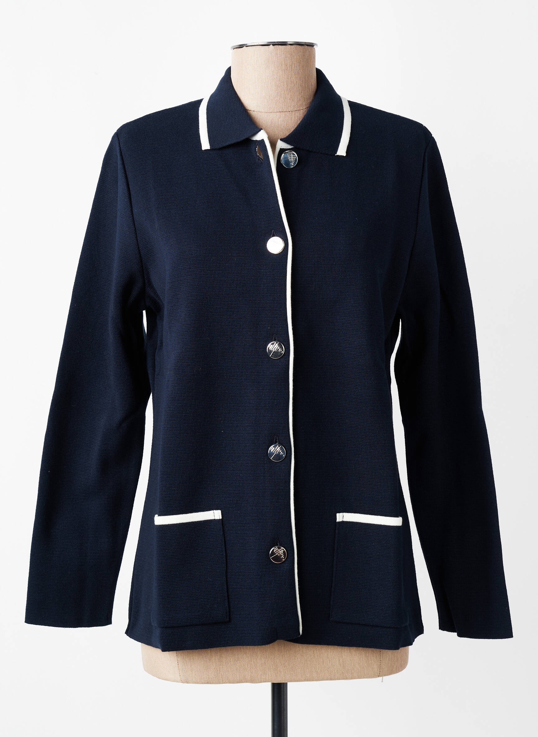 Gilet manches longues stretch bleu GEVANA femme