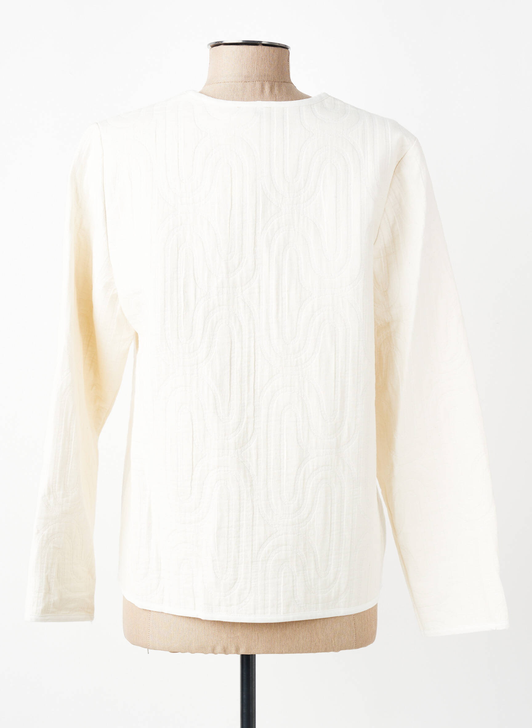 Veste casual col rond beige GEVANA femme