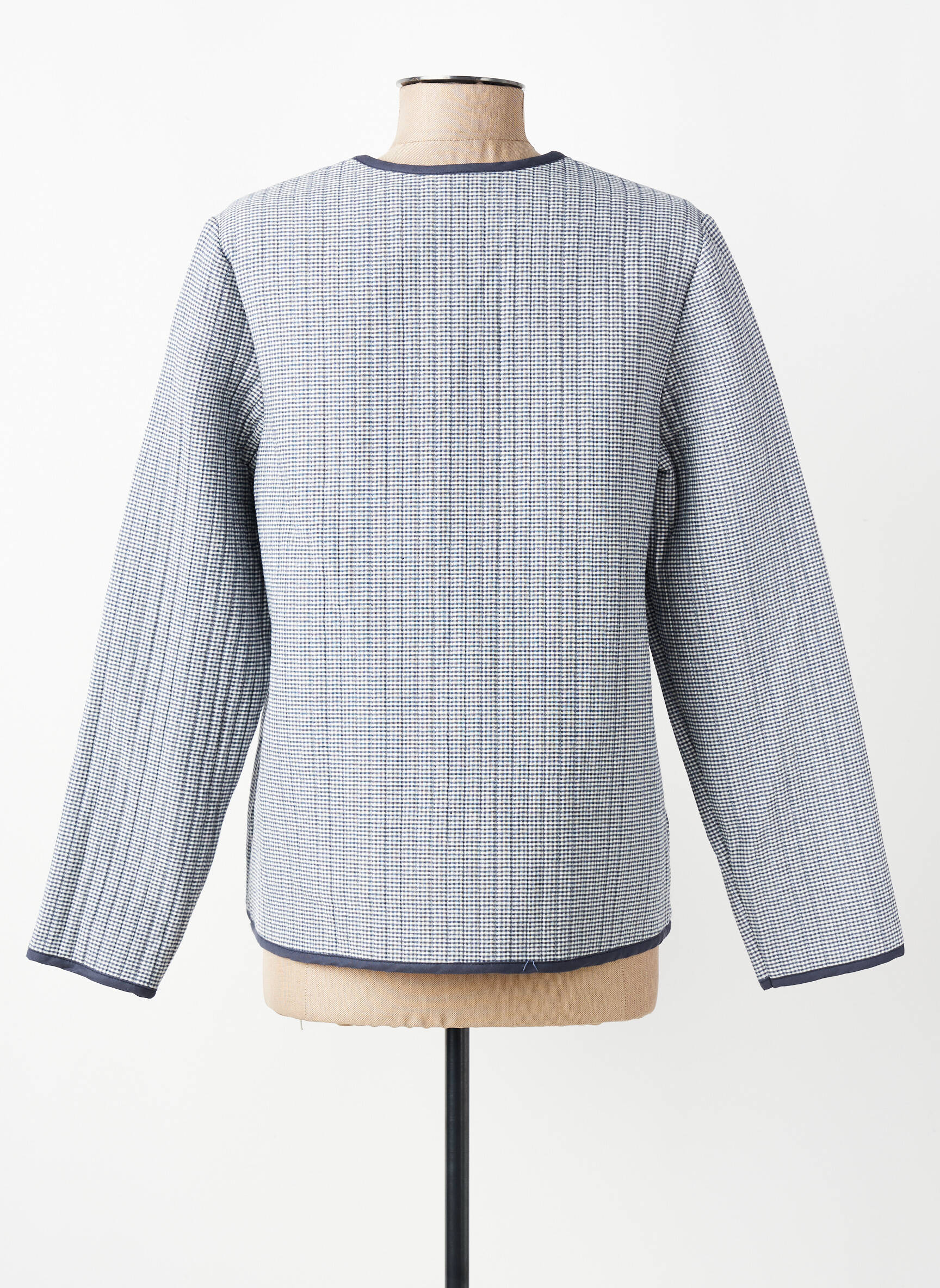 Veste casual col rond bleu GEVANA femme