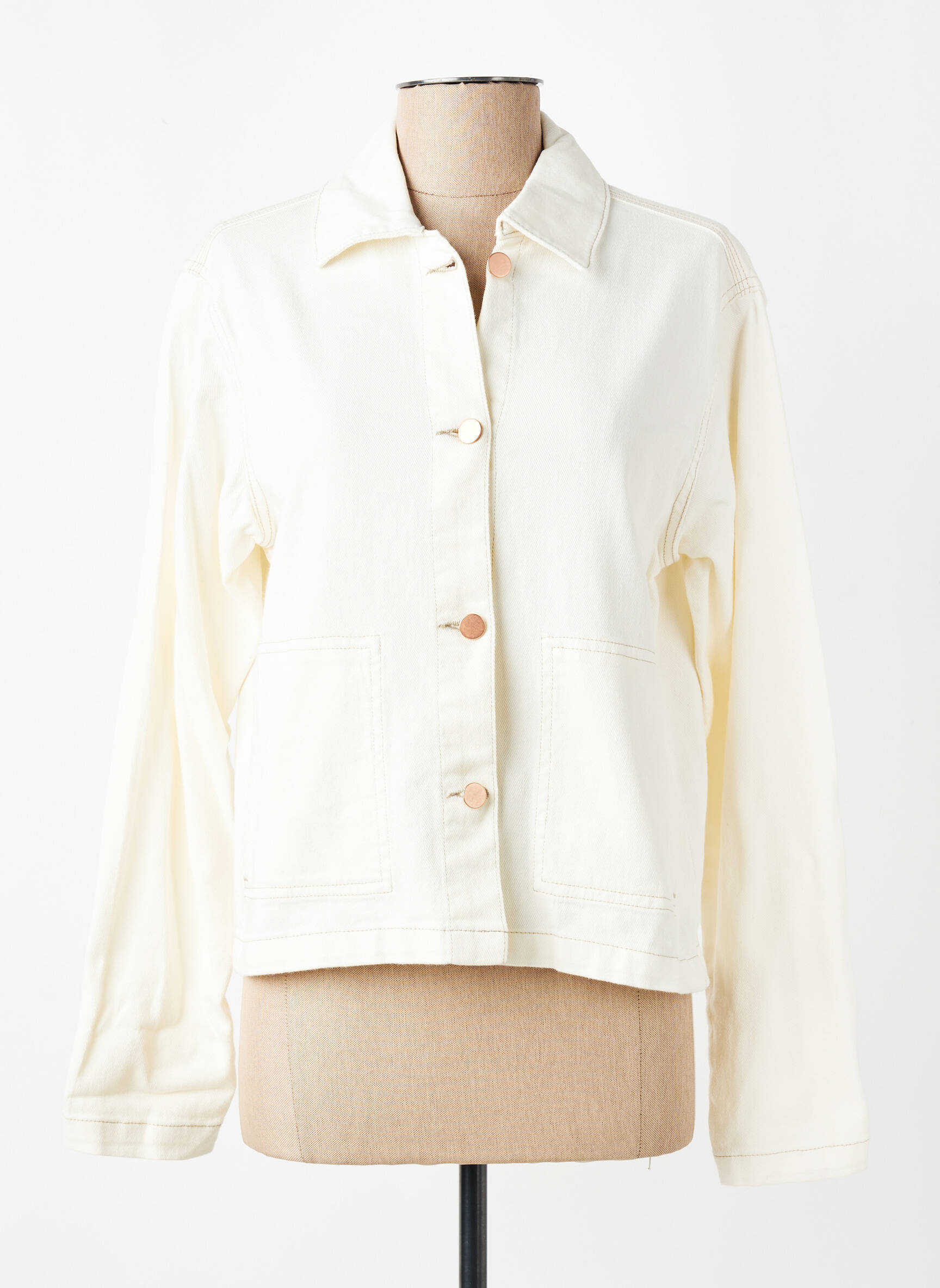 Veste casual poignets boutonnés avec fente beige DIVILUNE femme