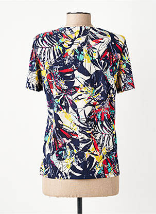 T-shirt col v manches courtes bleu GEVANA femme