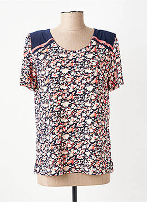 T-shirt coupe cintrée manches courtes bleu GEVANA femme