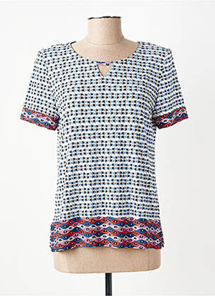 Top stretch manches courtes bleu GEVANA femme