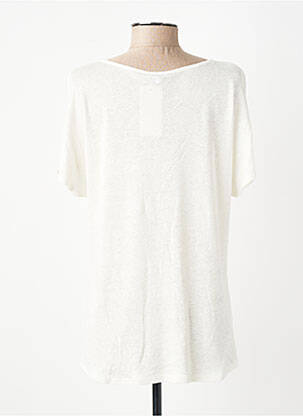 T-shirt col v manches courtes beige GEVANA femme
