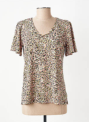 Top stretch manches courtes vert GEVANA femme