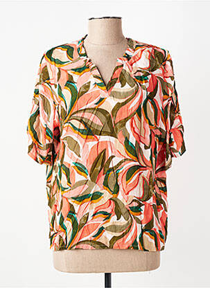 Blouse imprimé fantaisie manches courtes orange GEVANA femme