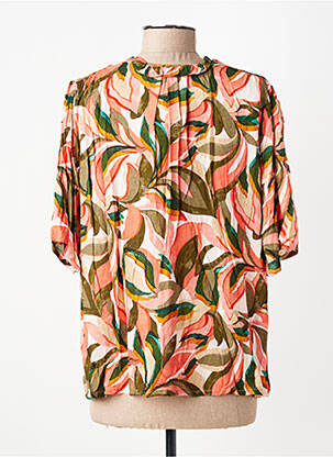 Blouse imprimé fantaisie manches courtes orange GEVANA femme